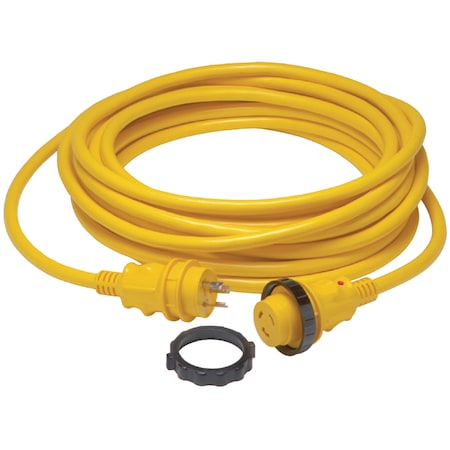 Marinco 30A/125V Power cord Plus ShorePower Cordset w/LED, 50' Yellow 199119